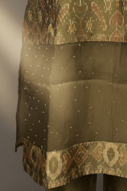 Golden ikat kurta with silk pants and dupatta