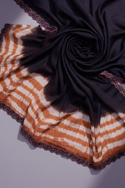 Ikat organza paneled kurta with silk pant and dupatta
