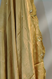Golden ikat kurta with silk pants and dupatta