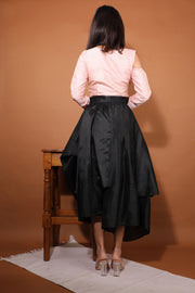 Draped silk skirt