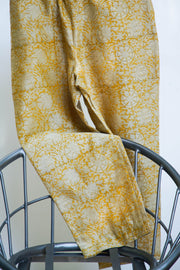 Tone of tone mustard yellow kalamkari chanderi silk pant