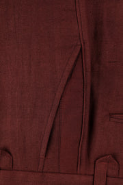 Maroon regular fit (khadi) trouser