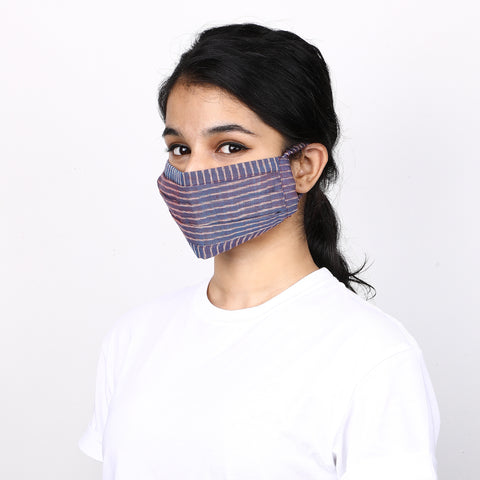 100 % handloom cotton ikat mask - Set of 2 assorted masks