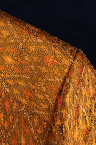 Embroidered raw silk ikat blazer
