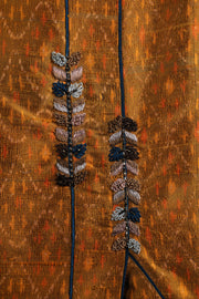 Embroidered silk ikat skirt