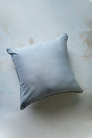Pure silk cushion cover with tone on tone hand block print