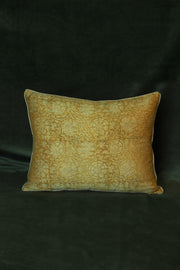 Block printed Kalamkari cushion cover in rich silk chanderi