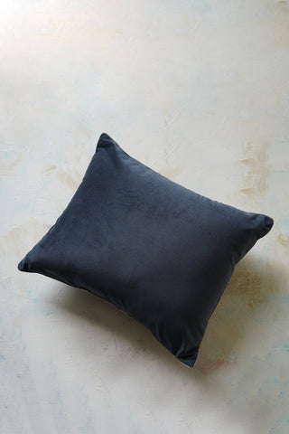 Suede cushion cover in solid royal blue