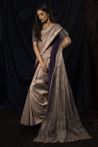 Handwoven organza & silk double pallu saree